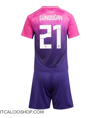 Germania Ilkay Gundogan #21 Seconda Maglia Bambino Europei 2024 Manica Corta (+ Pantaloni corti)